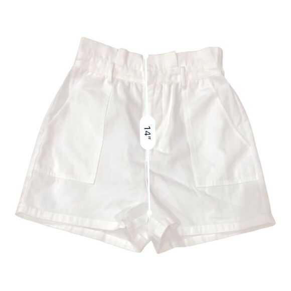 Steve Madden BB Dakota White Seaside Paperbag High Waisted Bermuda Shorts Small - Picture 8 of 11